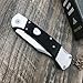 HUAAO Manually Operated Button-Lock Knife Folding Knife 440C Stainless Steel Blade, Back lock G10 Handle with Leather Sheath, EDC Pocket Knives for Men (Black)