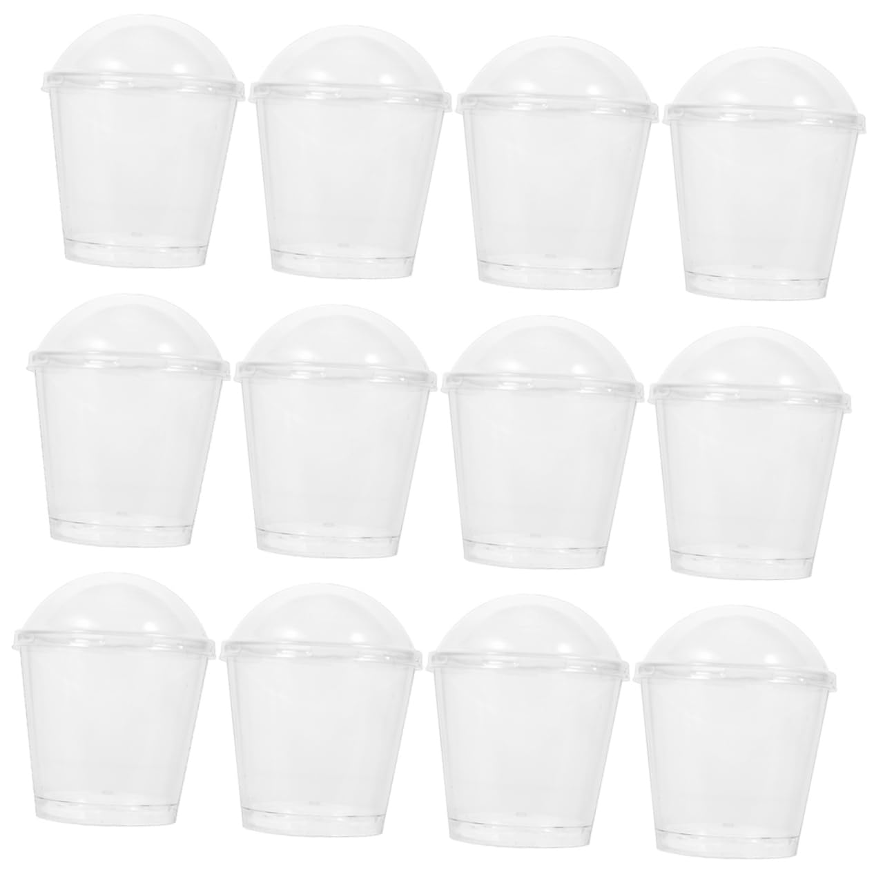 COLLBATH 25pcs Transparent Dessert Cup Clear Cups with Dome Lids Tumbler Serving Cups Desert Cups Mini Dessert Cups Dessert Shot Glasses Fruit Cups with Lid Clear Party Cups Cold Drinks Cup