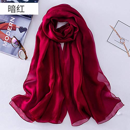 Foulard en soie foulard châle uni de protection pour cou et épaules