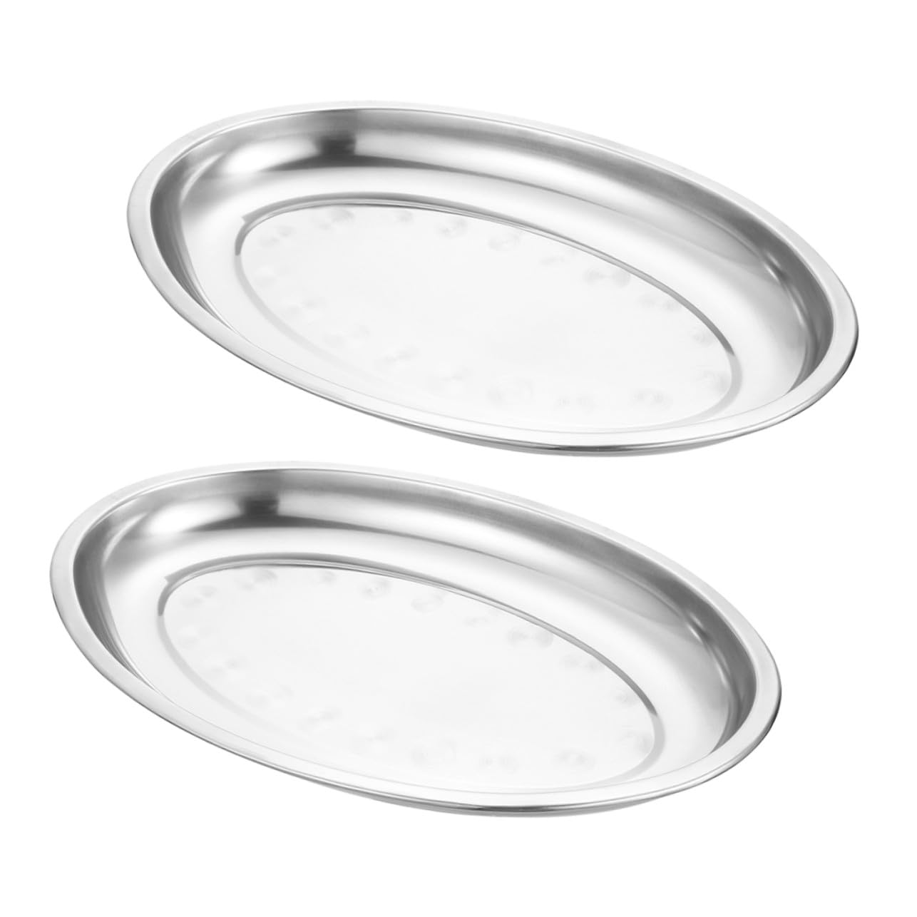 Plat de service ovale acier inoxydable épais 30 cm plateau à steak poisson cuisine