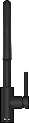 Miniatura 4 de Pfister Stellen - Grifo de cocina con pulverizador extraíble, mango único, arco alto, acabado negro mate, LG529SAB