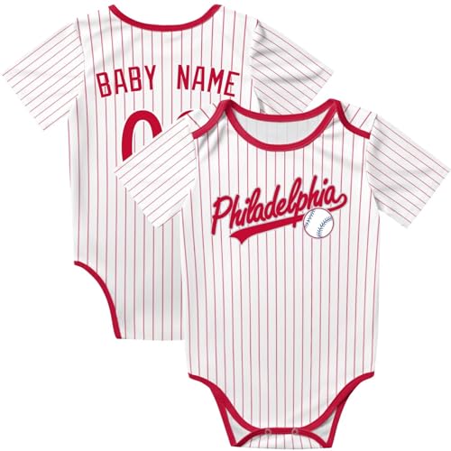 KREDE Philadelphia Baby Clothes Unisex Bodysuit Custom Name Number for Baby Boy