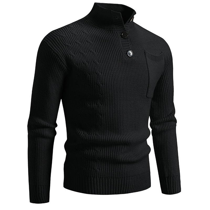 Pull col montant homme basique et décontracté en maille douce