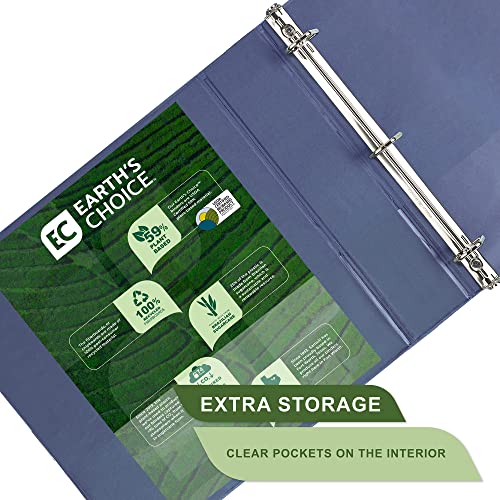 Image of Samsill Plant-Based 2 Inch Durable D-Ring, View Binder, Eco-Friendly, USDA Certified Biobased, Single, Indigo