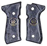 Ajax Custom Beretta Pearlite 92/96 Grips With Logo Coin (Black Pearlite With Beretta Medallion)