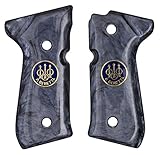 AJAX Custom Beretta Pearlite 92/96 Grips with Logo Coin (Black Pearlite with Beretta Medallion)