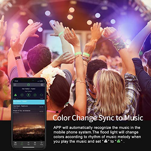 Led Flood Light Outdoor, 20W Rgb Floodlights, App&Remote Control Party Lights Stage Lighting, 2700K & 16 Million Colors & Timing & Music Sync, Ip66 Waterproof Uplights For Garden Party (4 Pack) #TOP3