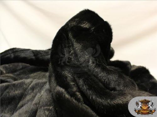 Miniatura 3 de Piel sintética de pelo largo a rayas de visón negro – 58 pulgadas / 60 pulgadas de ancho – Vendido por The Yard