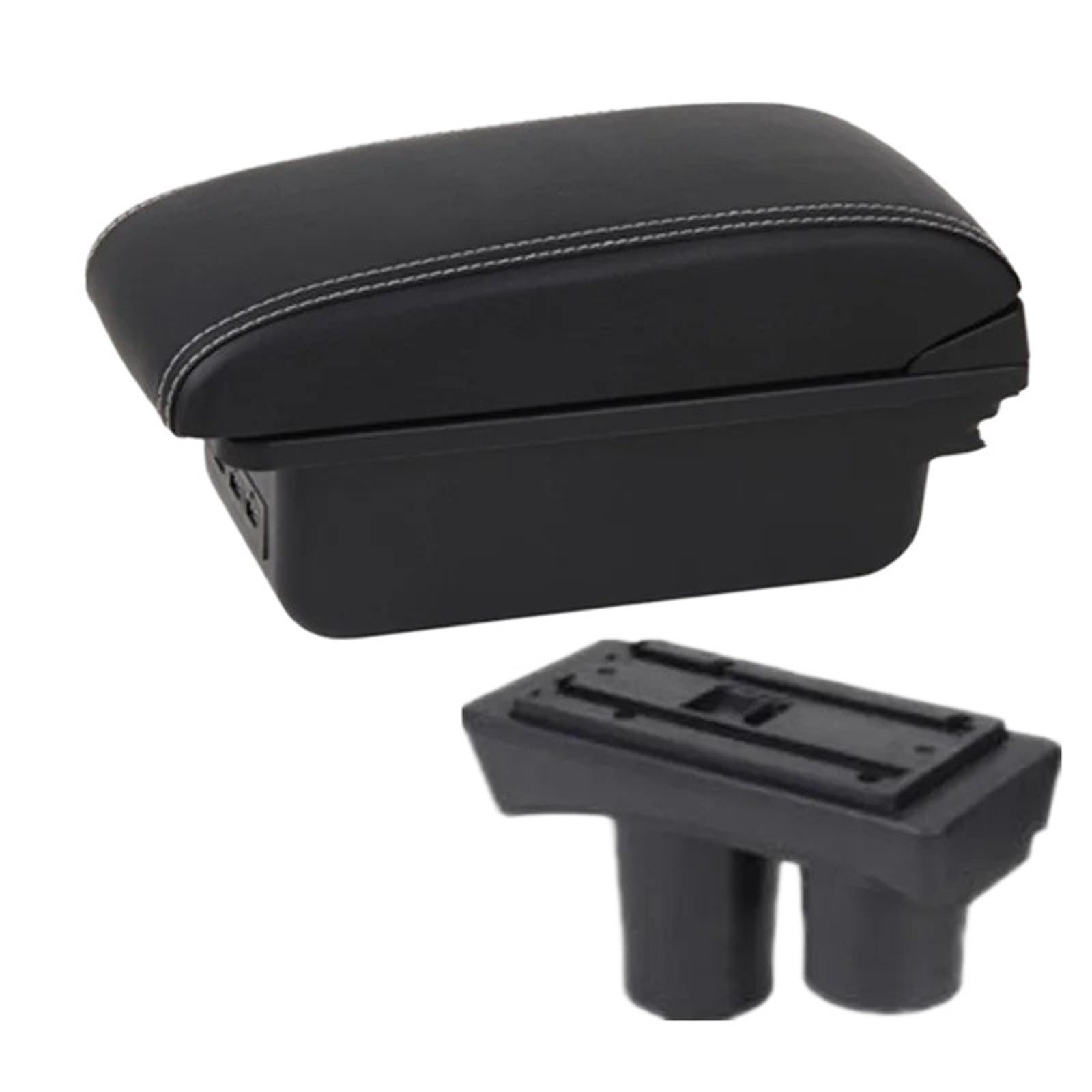 NOKRGQW Car Armrest Box For Citroen C2 For C3 Car Armrest Box Center Storage Retrofit Part Accessories(B3 white line 3USB)