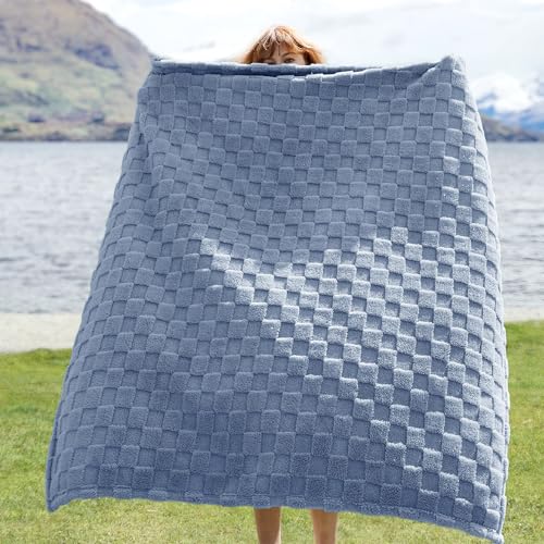 Bedsure GentleSoft Ashley Blue Twin XL Blanket for Bed - Super Soft Cozy Fleece Blankets for Women, Cute Throws for Girls, Dorm Room Essentials for Girls Teens Back to School, 66x90 Inches