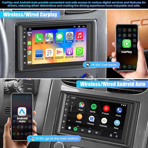 Image of 4G+64G Car Radio for 2003-2006 Chevrolet Chevy Silverado Impala Tahoe /GMC Sierra Yukon, 8-core 7 inch IPS Touch Screen Car Stereo Build-in GPS, CarPlay /Android Auto, Backup Camera /DSP /SWC, Android 15