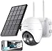 Produktbild ieGeek 5MP Überwachungskamera Aussen Akku, PTZ Überwachungskamera Aussen WLAN mit Solarpanel,PIR-Bewegungsmelder, 30M Farbige Nachtsicht, Zwei-Wege-Audio, 2.4GHZ WiFi, 4DBi WLAN-Antenne-Weiß
