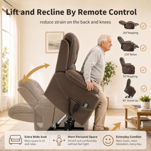 Image of Power Lift Recliner for Elderly, 400 LBS, 26 inch Wide, Big and Tall