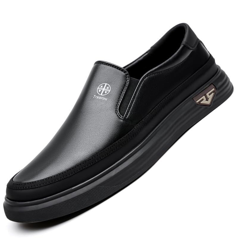 Image of Trsorini Mens Casual Shoes Soft Comfortable Flat Lightweight Moccasin Classic Breathable Leather Men's Shoes