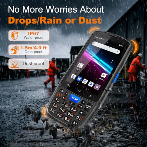 Image of Farset F7-WiFi Android 14 Barcode Scanner PDA for Warehouse & Logistics | 1D /2D /QR Scan Zebra Licensed Engine, WIFI, 5000mAh Removable Battery, IP67 Rugged
