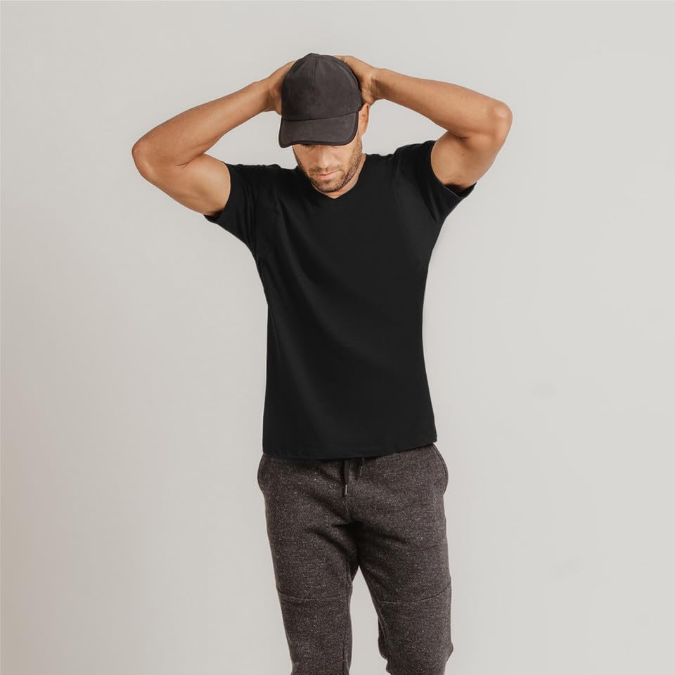 Men's Sweatproof Undershirt - Cotton V Neck - Original Fit - with Sweat Pads - Image 3