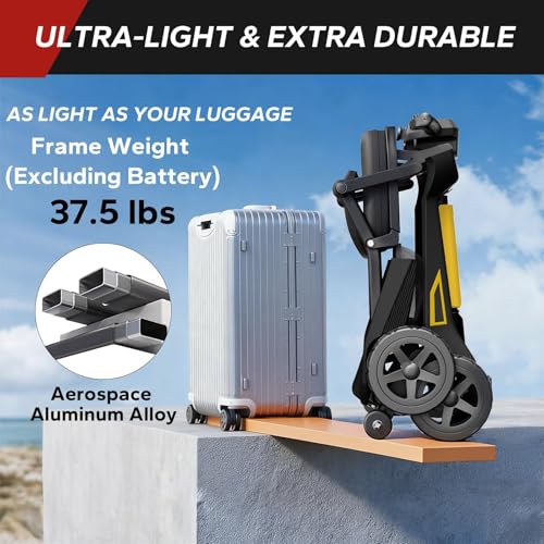 Image of Lightweight Mobility Scooter for Seniors, Powered Mobility Scooter for Adults Portable 37.5 lbs Aluminum Frame | Airline Approved | YL-985S