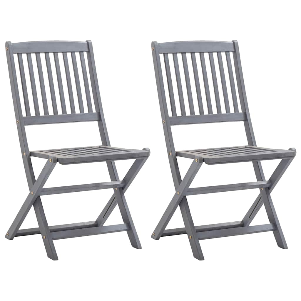 Chaise pliable d'extérieur en acacia massif gris lavé : robustesse et gain de place garantis