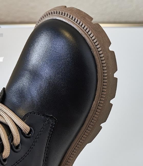 Girls Leather Calf High boots Ankle Boots Side Zip Comfort Non-Slip Boot Outdoor Combat Boot(Toddler/Little Kid/Big Kid)2