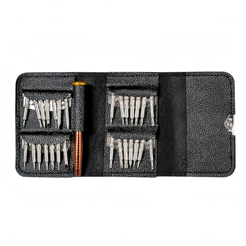 Chaves de fenda de precisão 29 em 1, kit de reparo, conjunto de chaves de fenda com estojo de couro, ferramentas profissionais de abertura para óculos de laptop, chaves de fenda tipo estrela/tipo Y