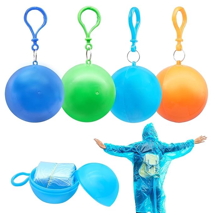 govindgopal Universal Disposable Ball Raincoats for Men Women Boys & Girls Waterproof Emergency Ponchos for Travel Camping Hiking Cycling Festivals Lightweight Compact Random Colors (Pack of 4)-picture-13