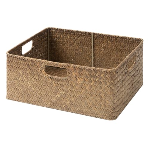 Image of StorageWorks Extra Large Wicker Baskets for Organizing, Seagrass Baskets