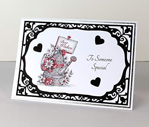 Say it with Flowers Greyscale Collection Paper Pad, Paper Craft Pads, Card Making Kit, Makes 120 Card Toppers, Works with Dies - Thumbnail 7