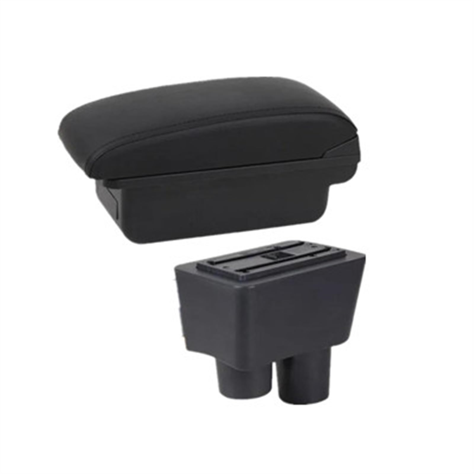 NOHEEU Car Central Armrest Box Storage Accessories Interior Details Retrofit Parts For Almera For Versa(A1 black line No USB)