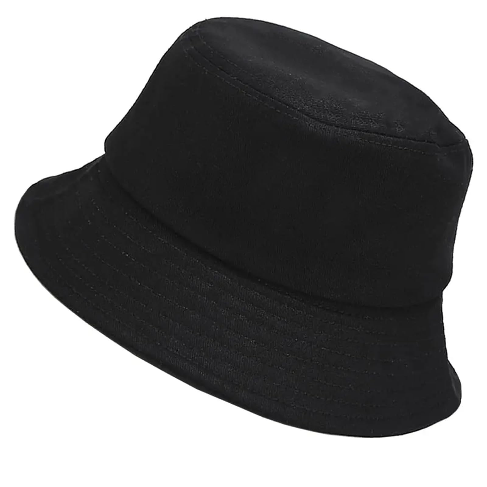TRRYUIP Bucket Hat Reversible Blank Bucket Hat Summer Travel Beach Sun for Women Men Protection Fisherman Hats(Black)