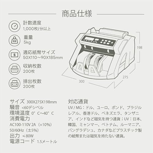 Fovny 新型多通貨マネーカウンター の商品画像 7