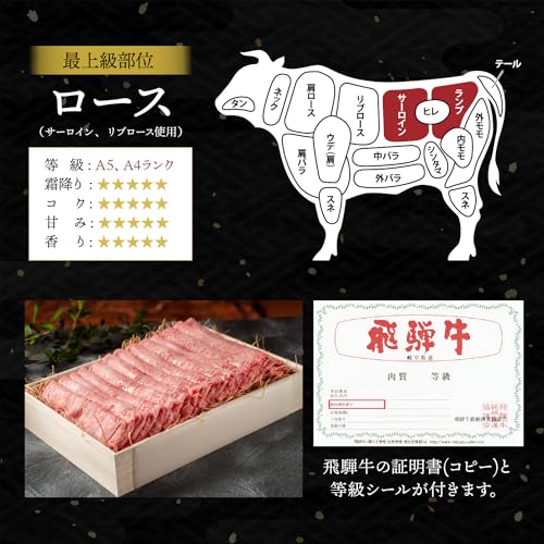 Serge源's 国産飛騨牛 すき焼き用 霜降りロースA4A5等級 の商品画像 4