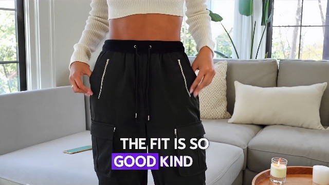 Amazon.com: MEINVQIAOTI Black Cargo Pants Women Loose Chained