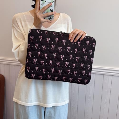 Funda acolchada para laptop 13-15 pulgadas con diseño de moño miniatura 2