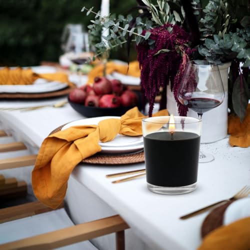 Image of Unscented Black Votive Candles in Glass, 2 Inch Natural Soy Wax Scentless Candles for Halloween Wedding Party Home Holidays Relaxation Spa, 12-15 Hour Burning Time, 4 Packs