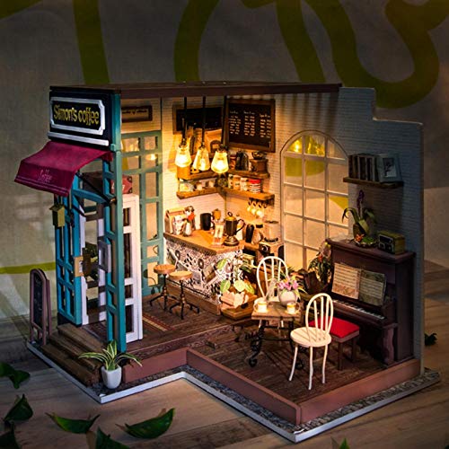 Germerse DIY Puppenhaus, Puppenhaus-Kit, entzückende Dekoration Super süßes Dekor, mit LED-Leuchten Puppenhaus, einfach… – Bild 8