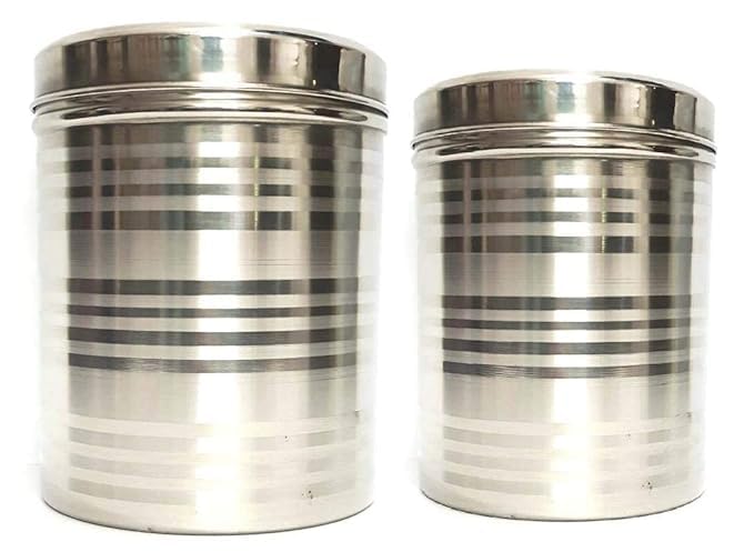 DAINTREE Stainless Steel Storage Box Drum with Lid Cereal Spices Pulses Container Spice Jar Canister Steel Dabba Keeper for Kitchen Food Items (9 containers) (B0D9S7PVM1) Amazon Price History, Amazon Price Tracker