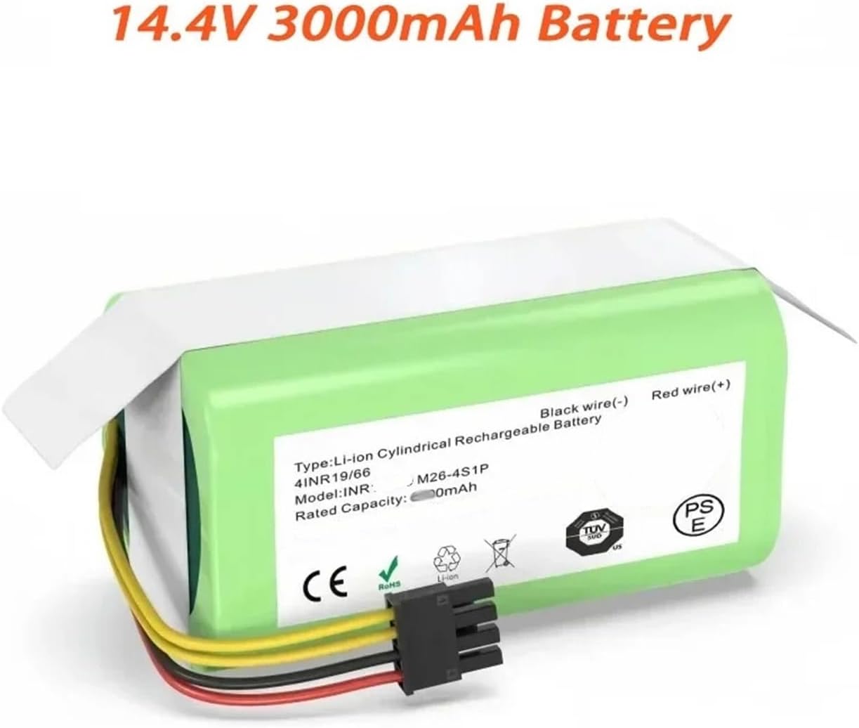 14.4V 2600mAh Replacement Battery，Compatible For Proscenic，Compatible For Cocoa，Smart 780T,790T Robot,1290 1390 1490 1590 Vacuum Cleaner(3000mAh 1pcs)