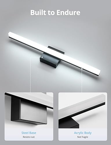 Miniatura 5 de Combuh LED Bathroom Light Fixtures Over Mirror 24 Inch 14W, Black Vanity Lights Bar for Bathroom, Modern IP44 Wall Sconce Cool White 6000K