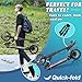 ZQHQKJ Kick Scooter for Teens & Adults. XXL Big Wheels for Kids 8-12, Teen and Adults, Dual Suspension Foldable Lightweight Scooter, 4 Adjustable Levels. Bearing ABEC9, Max Load 240 LBS.,Black