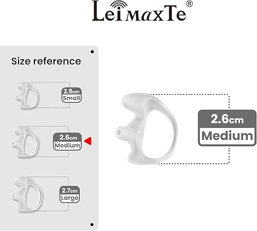 Miniatura 9 de Moldes de oído para auriculares de tubo acústico de radio bidireccional, kits de audio Earmold, auriculares de vigilancia (3 pares grande, mediano,