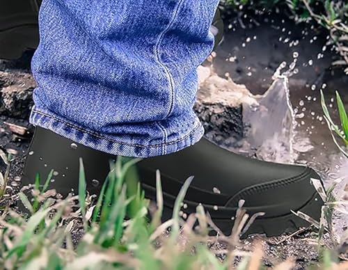 jessie Rain Boots for Men PVC Waterproof Rubber Boots Mud Boot Short Ankle Boots4