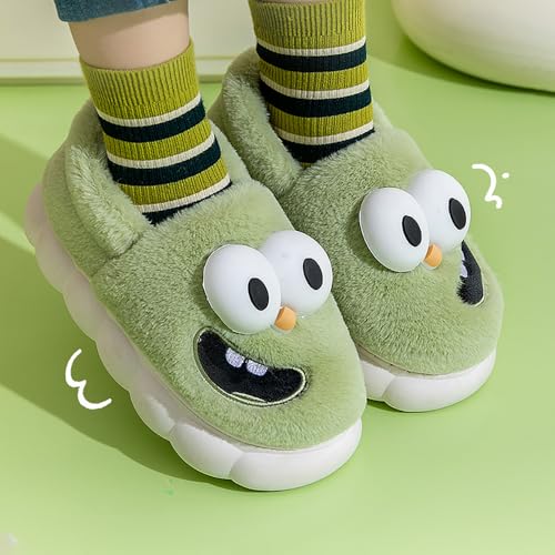 Tongue Slippers Couples, Winter Pluffy 3D Big Eye Dog Slip-On, Non-Slip, EVA Couple Shoes Tongue-out, Kissing Slippers Tongue for Women Men2