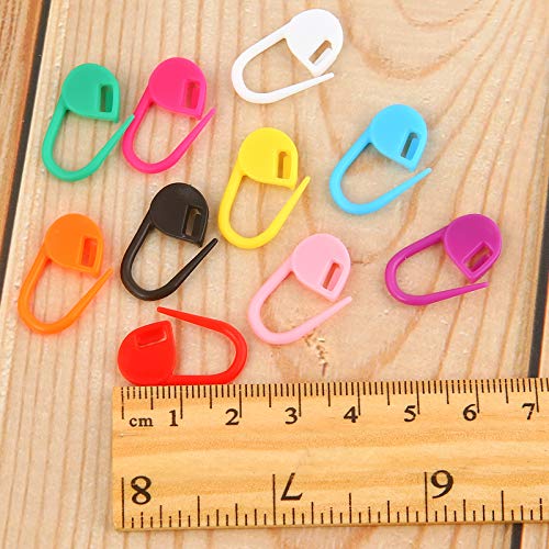 Meikeer 240 Pieces Knitting Crochet Locking Stitch Markers Stitch Needle Clip Counter 10 Colors (Color Ship Randomly)
