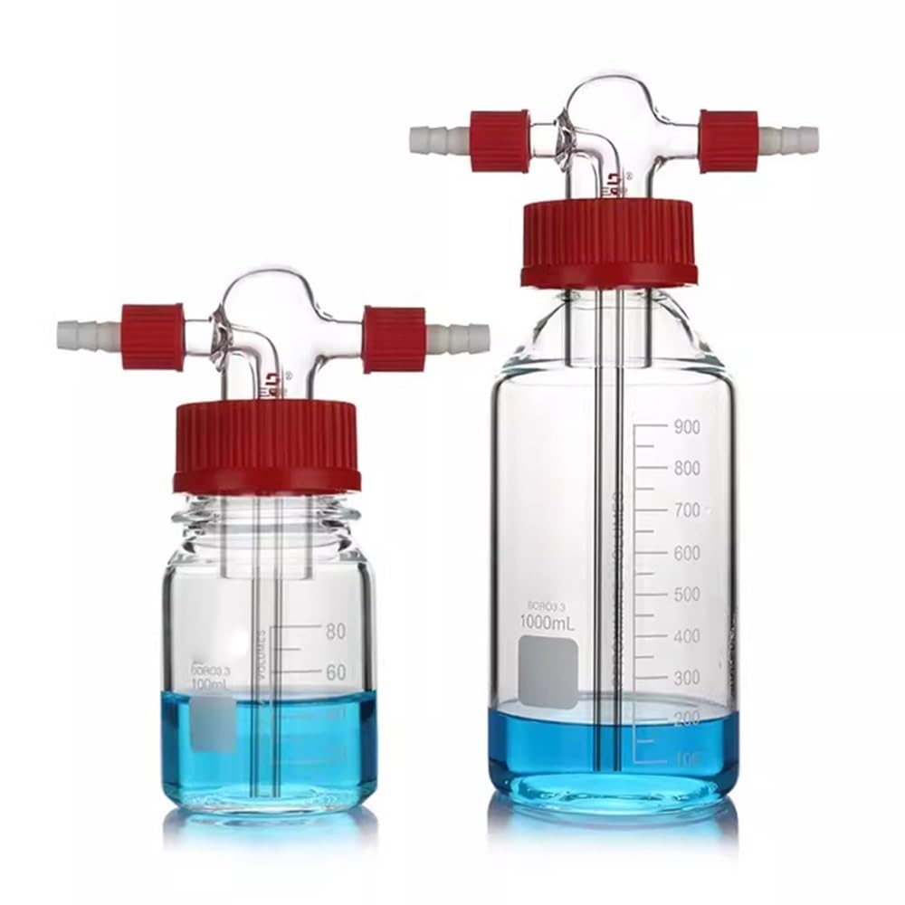 Equipos y suministros de laboratorio Botella con tapa de rosca Tubo recto GL45 tampón Accesorios Cabezal Lavador gases Dispositivo Uso en laboratorio