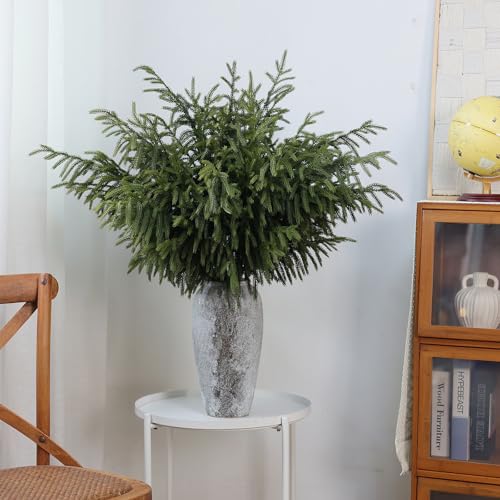Foteewl 104-RL/DZ-36/8 Real Touch Norfolk Pine Branch - 36 Inch Artificial Christmas Green Plants Branches Faux Greenery Stem Fake Pine Picks For Diy Crafts Garland Wreath Xmas Indoor Outdoor Home Decor  thumb #2