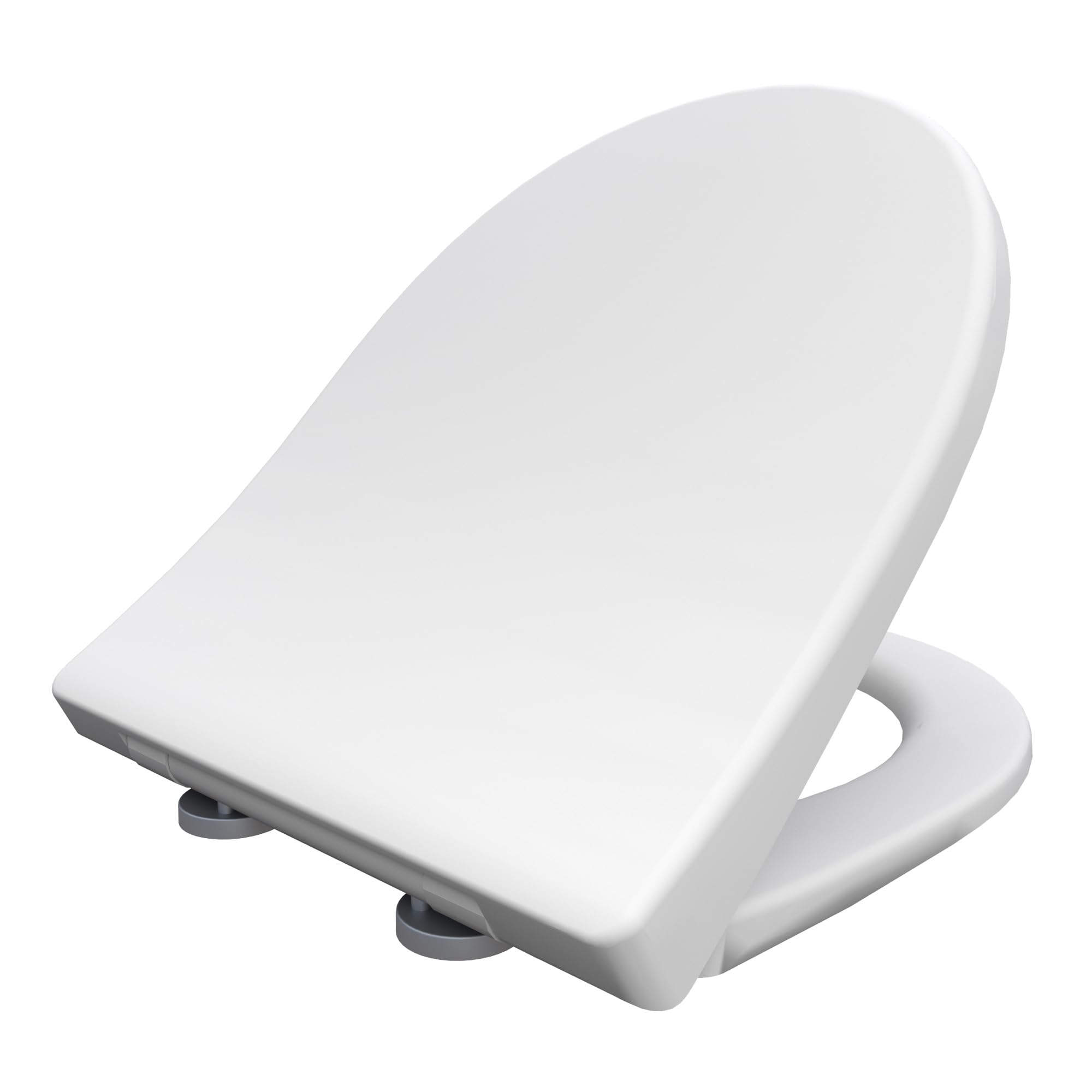Bemis D-Shape Click & Clean® Toilet Seat With Soft-Close Mechanism, Cleaning With Best Hygiene Thanks To Patented Removal System, Easy Installation From The Top, Antibacterial Plastic, White,