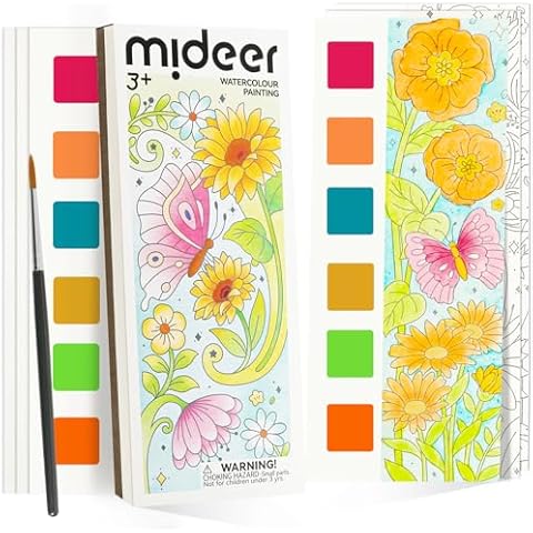 ROOCHKD Watercolor Painting Coloring Books Arts & Crafts Kit, Pocket Watercolor Paint Bookmarks, Mess Free Paint with Water Set, Travel Activities Art Party Favors Exchange Birthday Gifts for Kids Cover