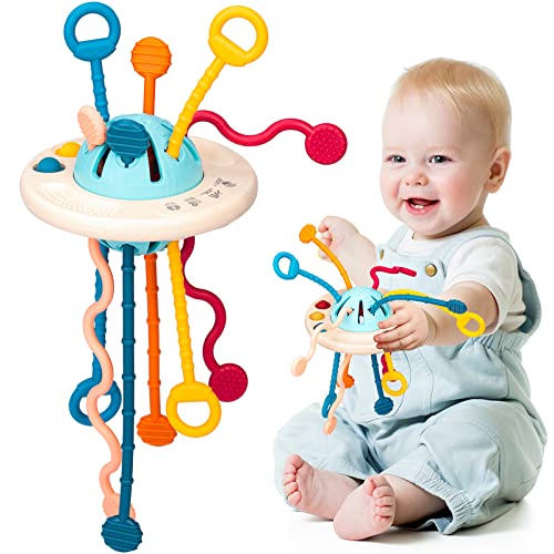 Montessori 1 2 3 Año Niños Montessori Sensoriales Educativos Juguetes para bebe 6-12 meses Tirar Pop Fidget Juguetes Actividad de Cuerda Aprendizaje de Juguete Interactivo Regalo de Cumpleaños Navidad Cover