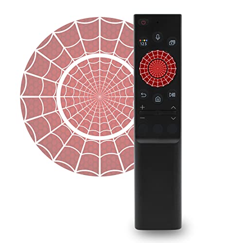 Finest Folia 2er Set Deko Aufkleber kompatibel mit Samsung Fernbedienung Smart Home Fernseher ø 27,5mm Sticker für Navigationsknopf selbstklebend R191 (11 Spinnennetz weiß)