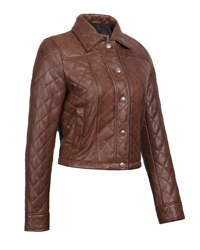Image of Blingsoul Womens Real Leather Jacket - Asymmetrical Leather Jackets for Women
